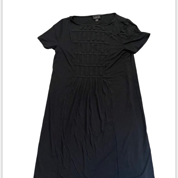 J Jill Wearever Collection S Black Short Sleeve Front Detail Pleat Jersey Dress - Picture 11 of 11